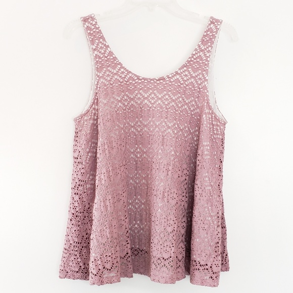 Anthropologie Deletta Tank Top Lilac Eyelet sz M - Picture 3 of 6